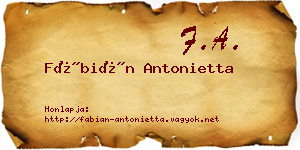 Fábián Antonietta névjegykártya